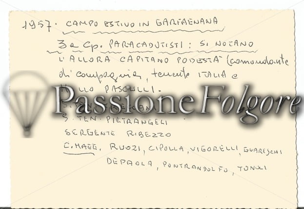 Campo alla Garfagnana, retro cartolina - Passione Folgore