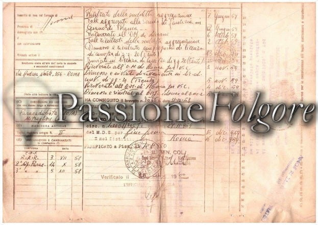 LOSS GUIDO foglio matricolare - Passione Folgore